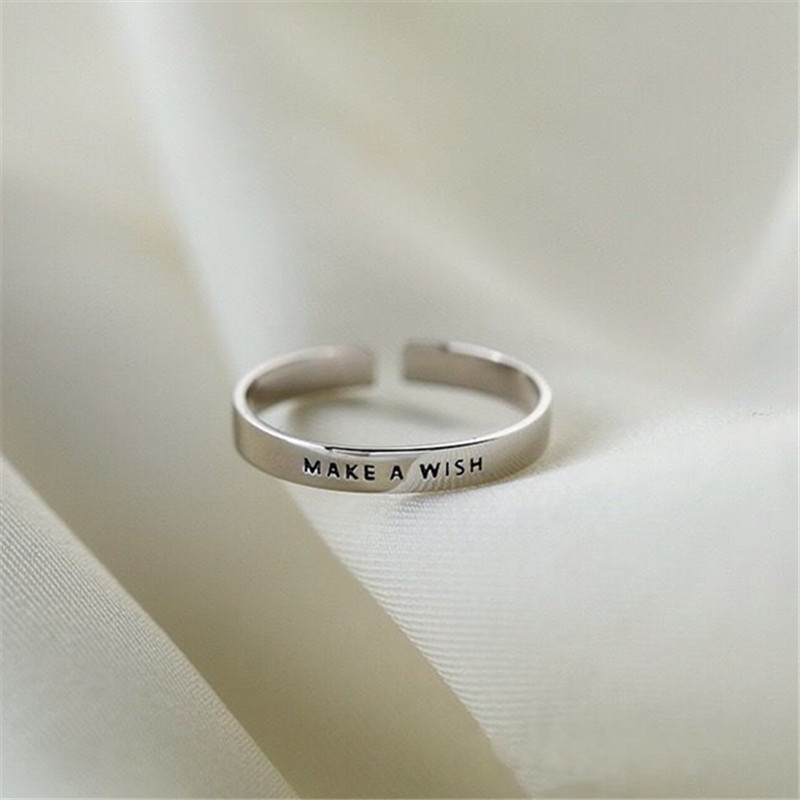 Ring Blank Adjustable - 925 prata esterlina fazer um desejo
