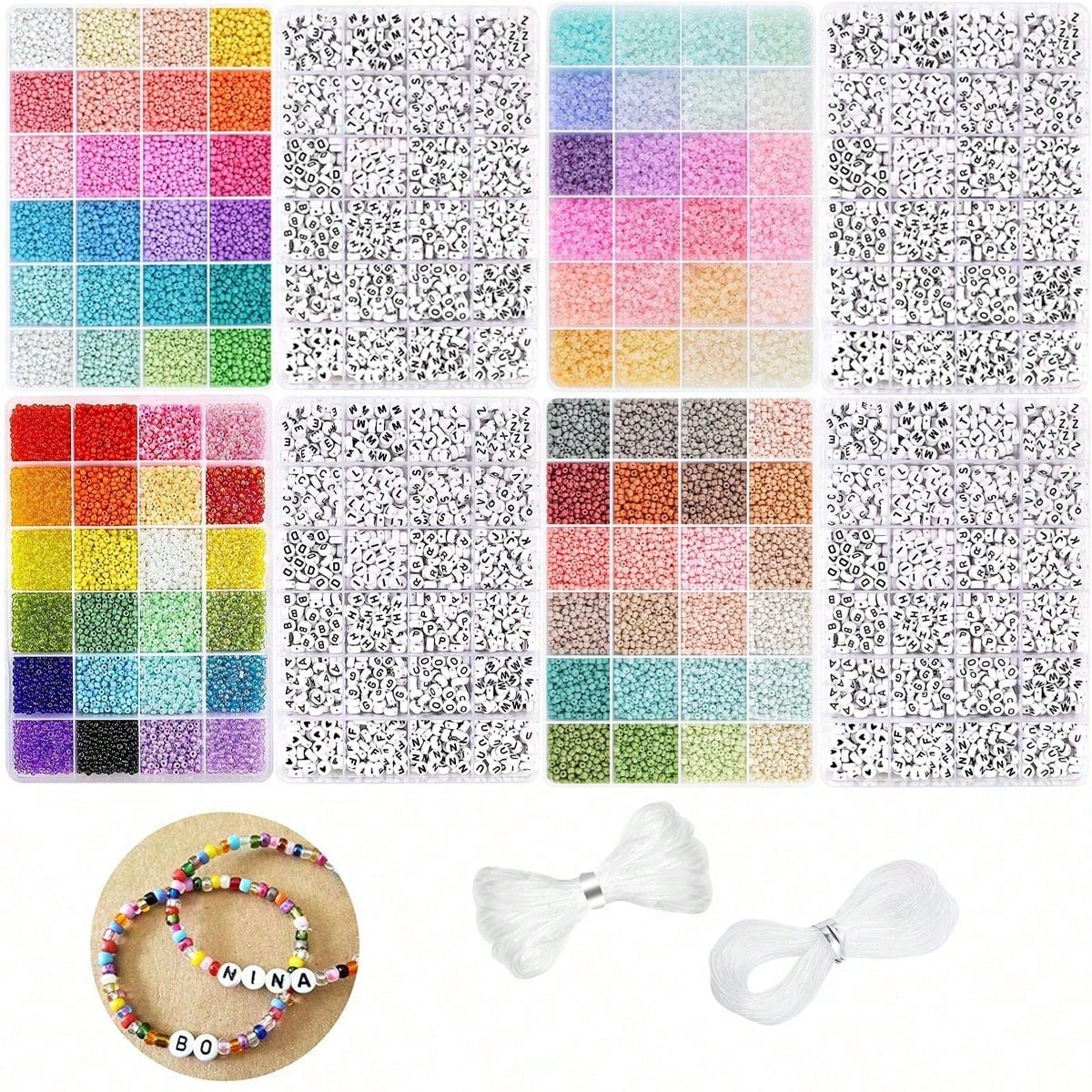 Jewelry Making Kit For Kids - 5760 peças, caixa com 24 compartimentos,