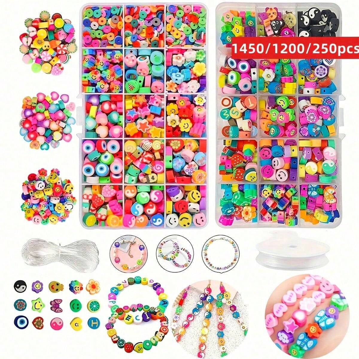 Jewelry Making Box - Conjunto de 1450/1200/250 peças de Contas