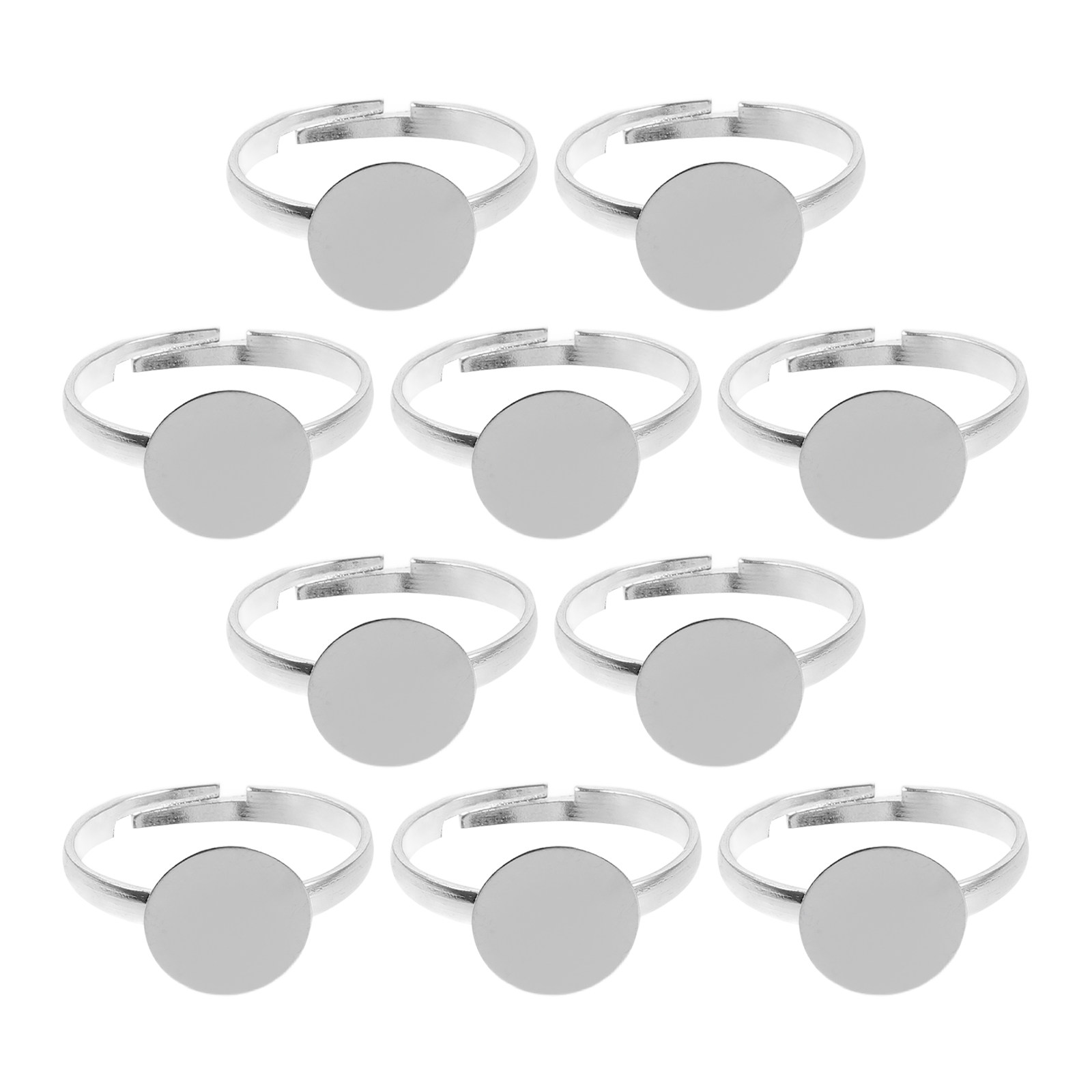 Ring Blank Adjustable - 10 Peças Bases de Anel de