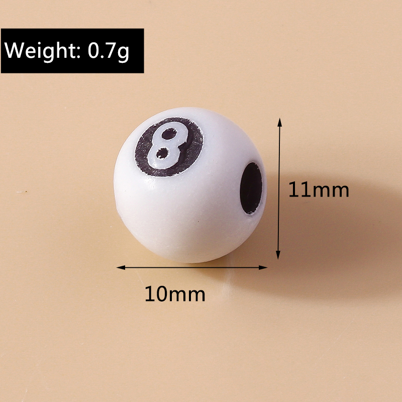 3D Black Billiard Charms Beads - Jewelry Making Game avaliação e preço