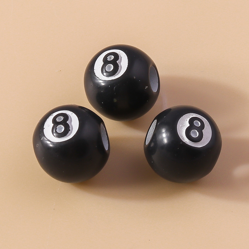 3D Black Billiard Charms Beads - Jewelry Making Game avaliação e preço