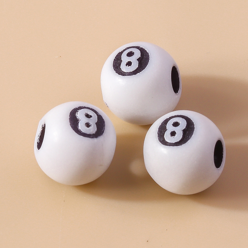 3D Black Billiard Charms Beads - Jewelry Making Game avaliação e preço