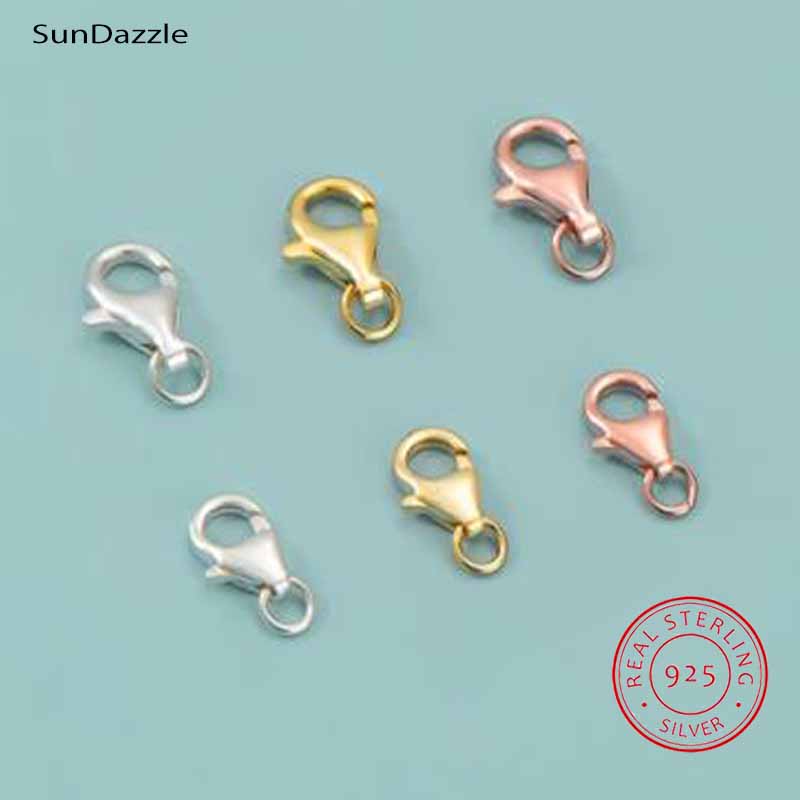 2 pçs genuíno real puro sólido - Lobster Clasp Silver avaliação e preço
