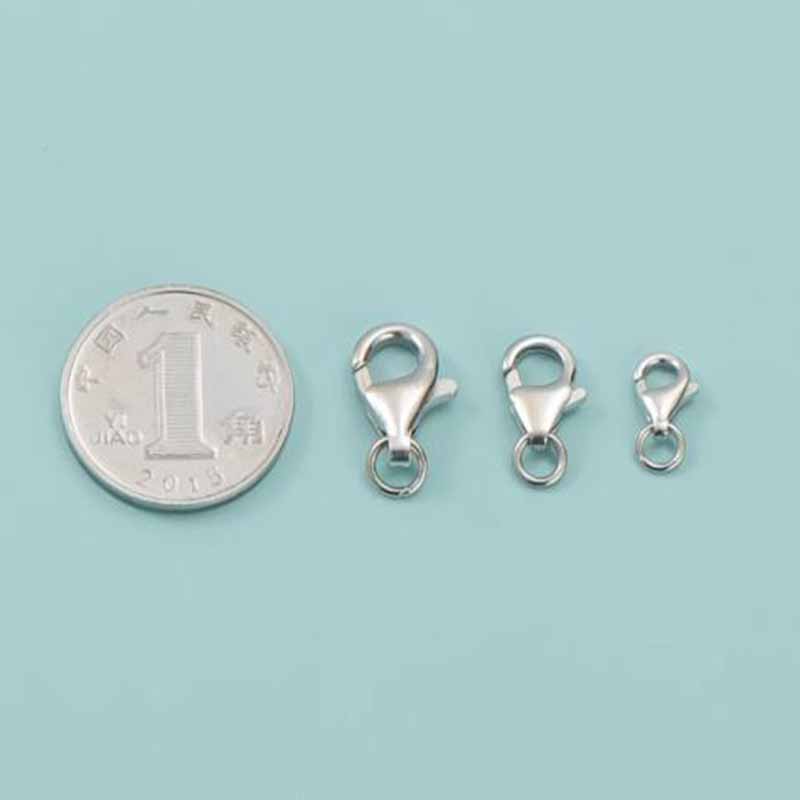 2 pçs genuíno real puro sólido - Lobster Clasp Silver avaliação e preço