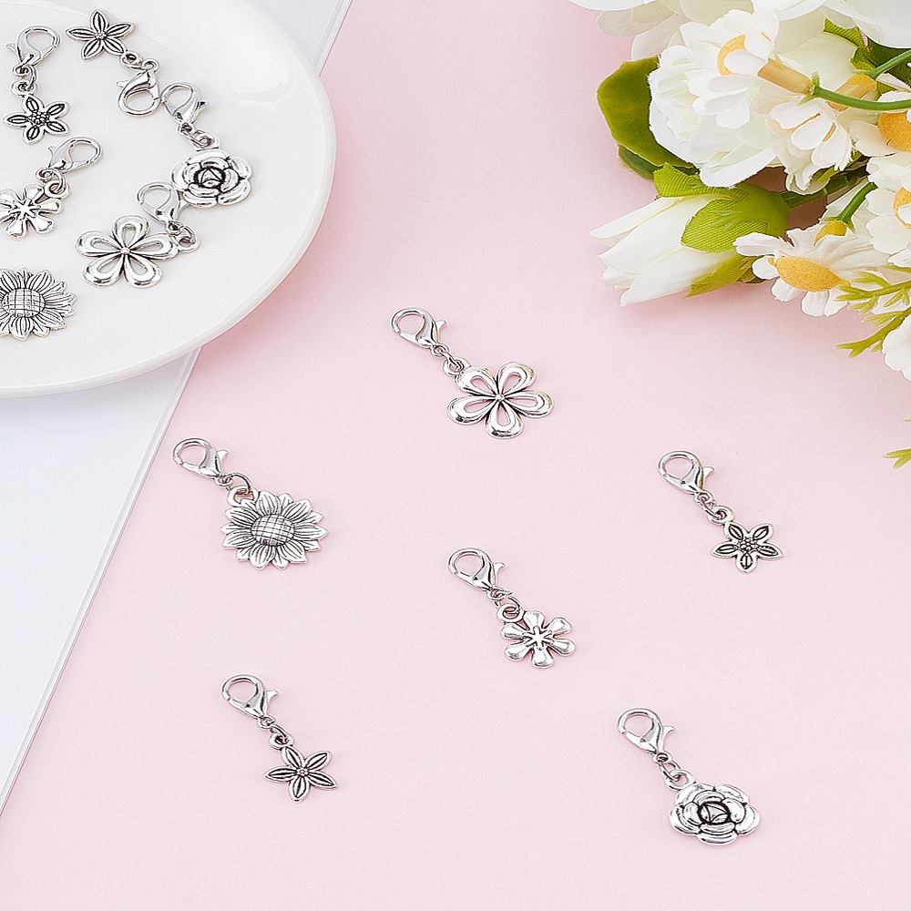 12 Peças de Pingentes de Liga  - Lobster Clasp Silver avaliação e preço