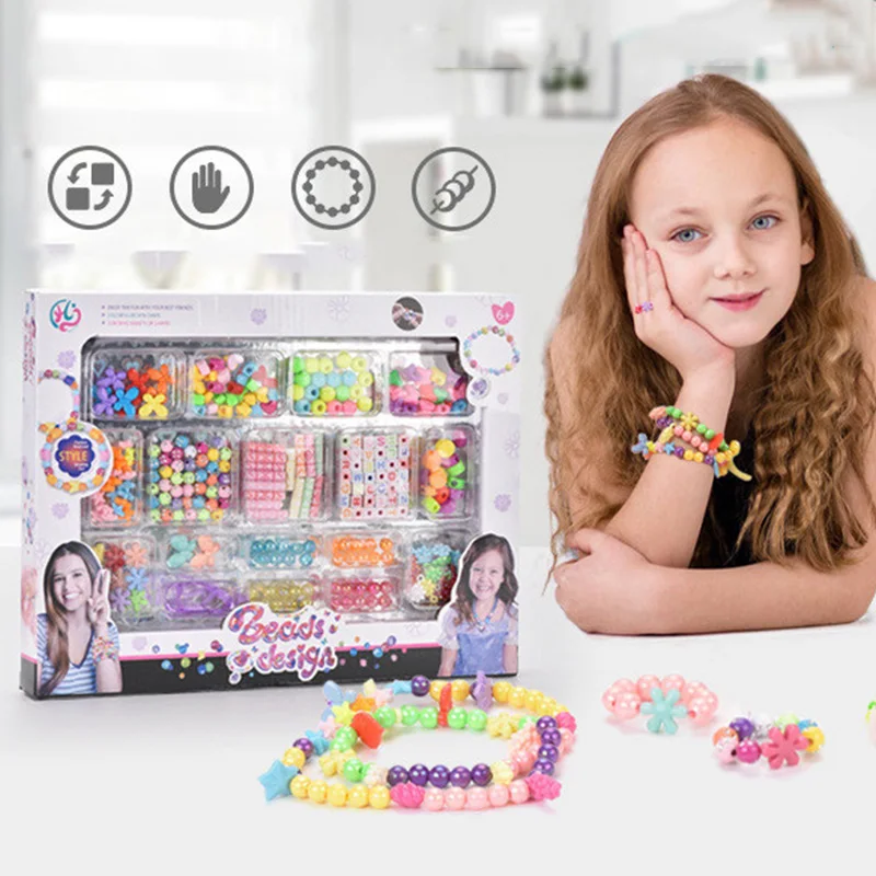 Meninas diy conjunto de contas - Jewelry Making Kit For Kids avaliação e preço