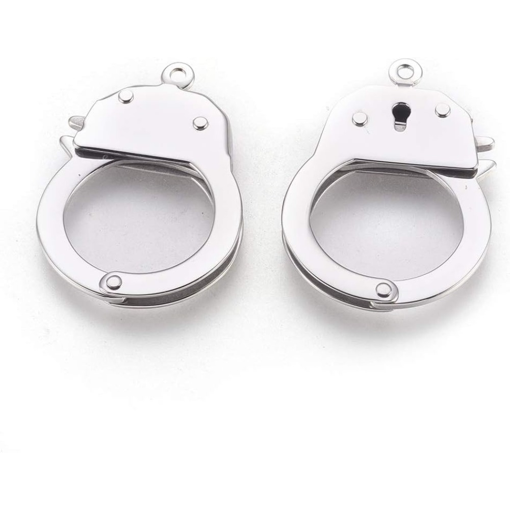 1 pc de aço inoxidável algemas - Jewelry Making Charms avaliação e preço
