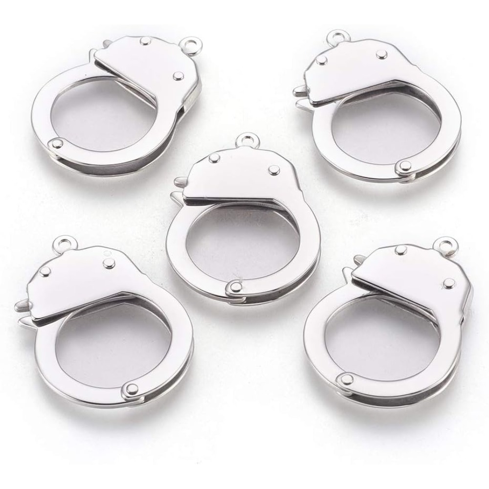 1 pc de aço inoxidável algemas - Jewelry Making Charms avaliação e preço