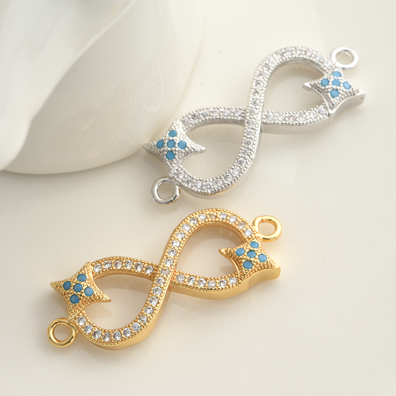 Cobre CZ Infinito Forma 8 cart - Jewelry Making Paris avaliação e preço