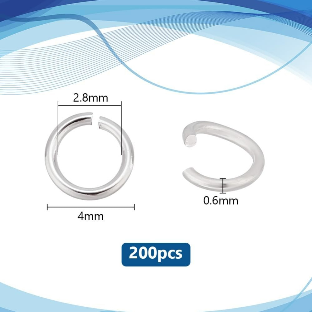 200 peças 925 anéis de salto a - Jewelry Making Jump Rings avaliação e preço