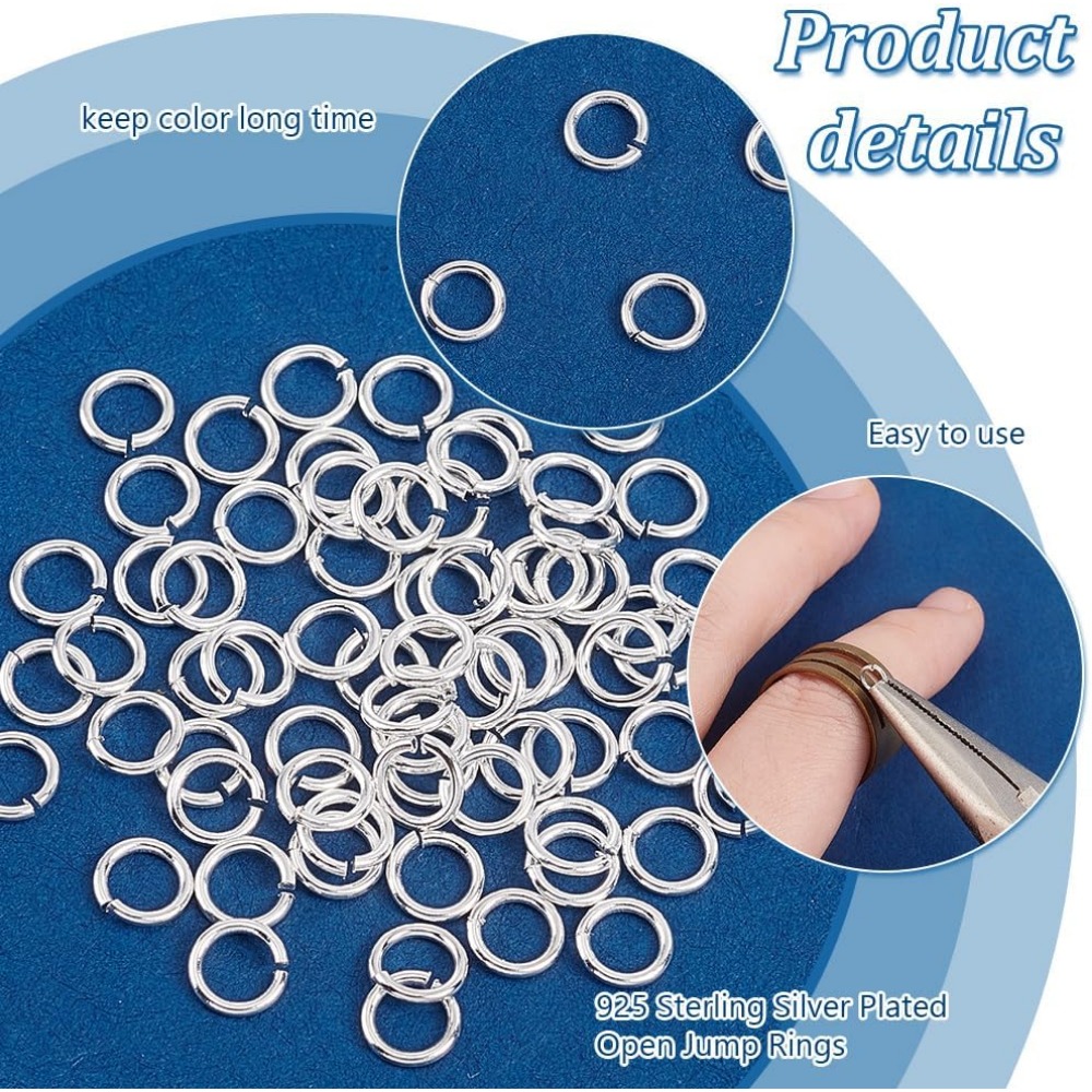 200 peças 925 anéis de salto a - Jewelry Making Jump Rings avaliação e preço